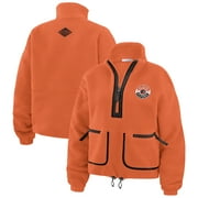 Women's WEAR by Erin Andrews Orange Philadelphia Flyers Polar Fleece Half-Zip Jacket